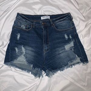 High Rise Jean Shorts